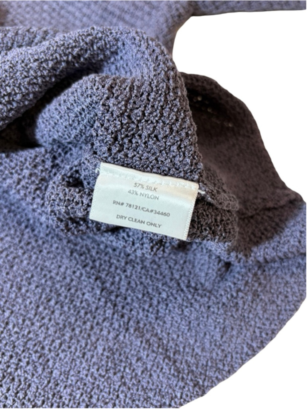Eileen Fisher Purple Textured Silk Blend Knit Top XL Minimalist Luxe - Picture 5 of 6